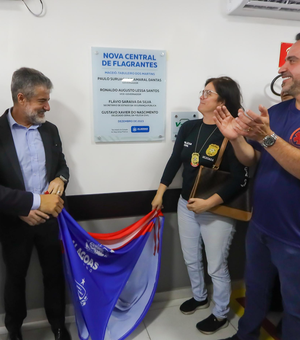 Paulo Dantas e Flávio Saraiva inauguram nova sede da Central de Flagrantes em Maceió