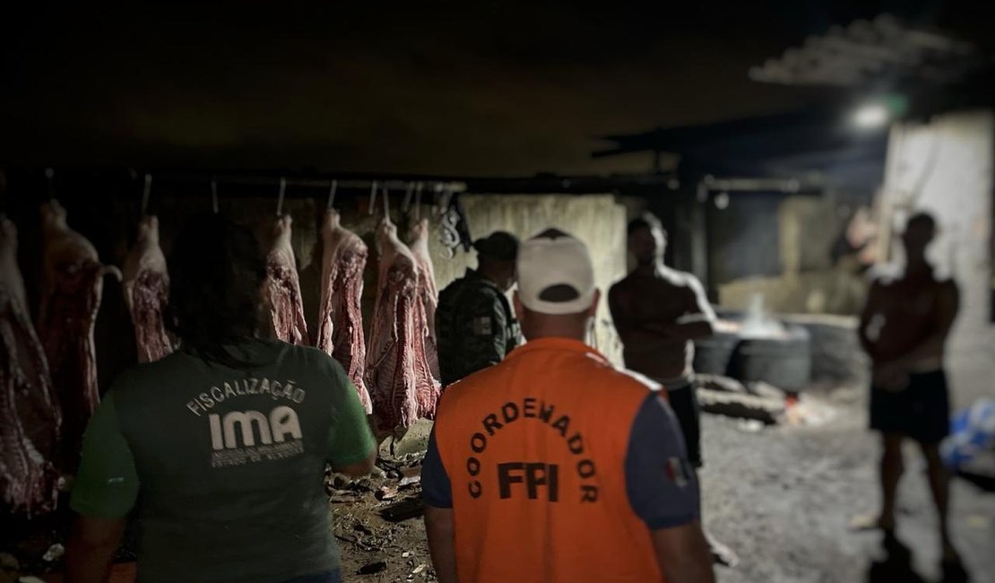 FPI apreende 650 quilos de carne em abatedouro clandestino de Arapiraca