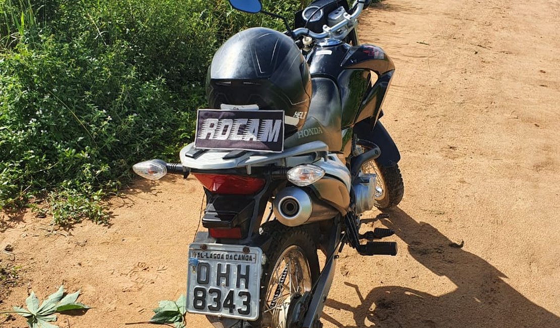 Moto roubada é localizada em plantação de mandioca em Girau do Ponciano 