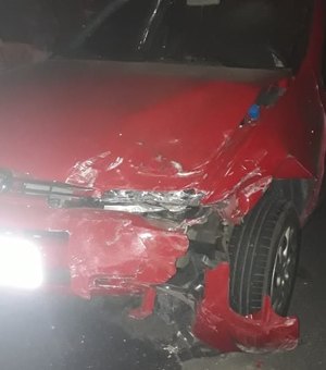 Carros colidem por causa de animal na pista, em Piaçabuçu
