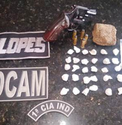 Dupla é presa com arma de fogo e drogas em São Miguel dos Campos