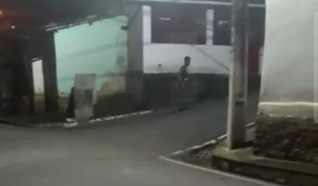 [Vídeo] Imagens flagram jovem atirando tijolos em residência momentos antes de agressão 