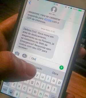 Defesa Civil envia alertas por SMS para população prevenir riscos