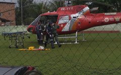 Helicoptero foi acionado para encaminhar uma vítima para o HGE