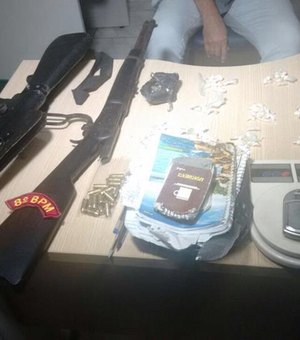 Polícia apreende duas armas de grosso calibre em residência na Chã do Pilar