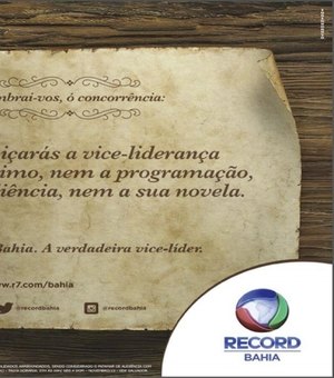 Record Bahia rebate alfinetada do SBT em anúncio publicitário