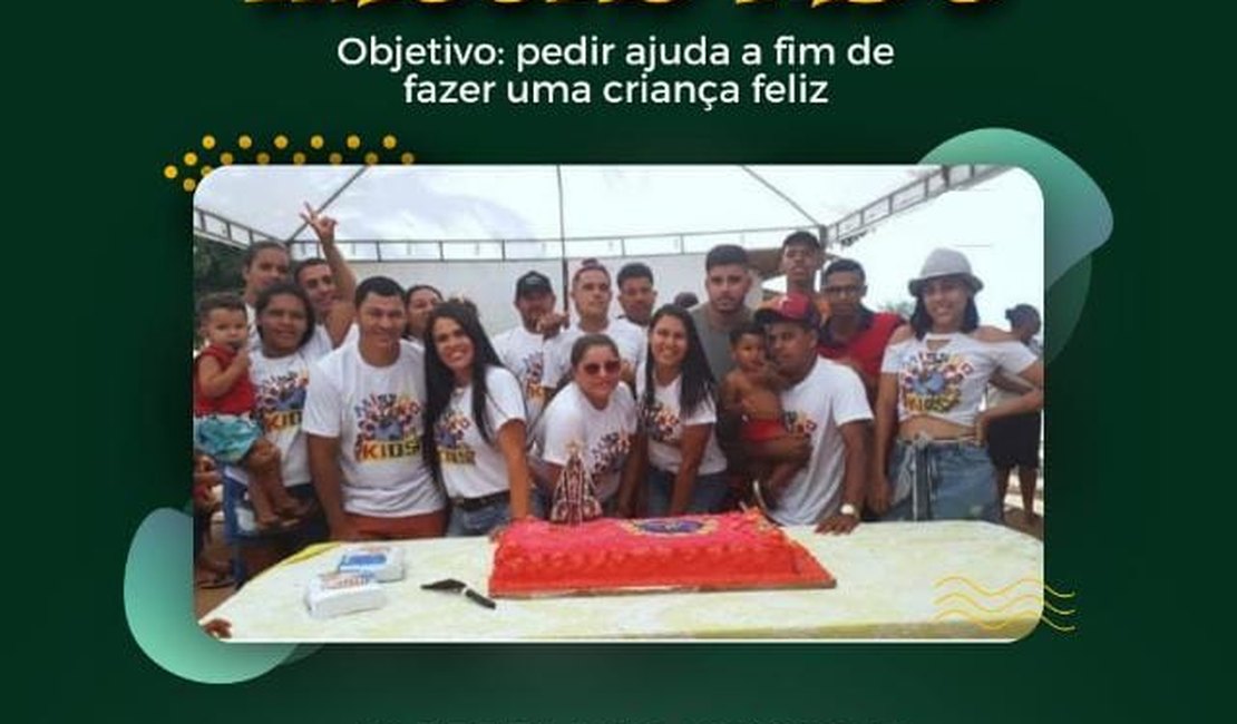 Projeto ‘missão Kids’ precisa de doações para realizar festa do dias das crianças, em Arapiraca
