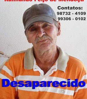 Família procura idoso com problemas psíquicos e de locomoção desaparecido em Maceió