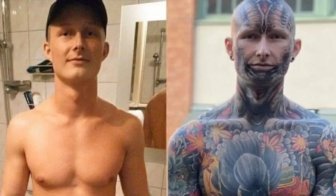 Homem tatua 95% do corpo em 5 anos e reclama que visual 'assusta mulheres'