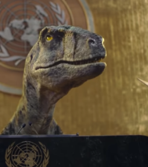 [Vídeo] Dinossauro alerta sobre crise climática em vídeo da ONU