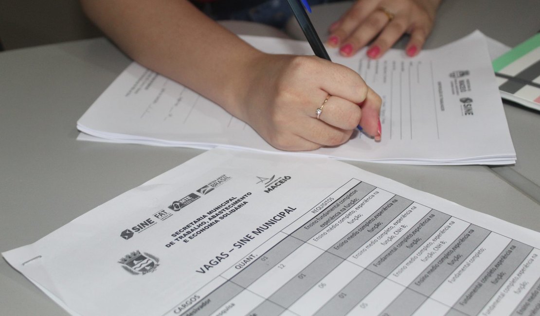 Sine Maceió oferta 31 vagas de emprego em diversas áreas; confira