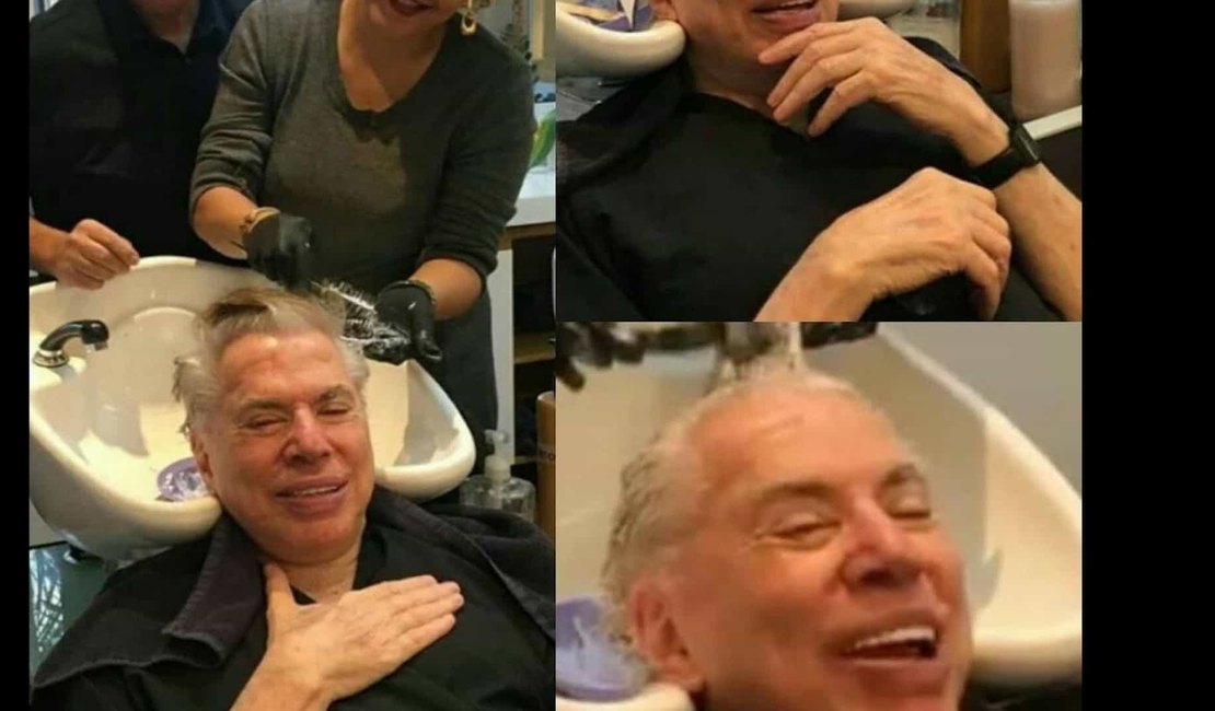 Silvio Santos sai do isolamento para cortar e tingir o cabelo