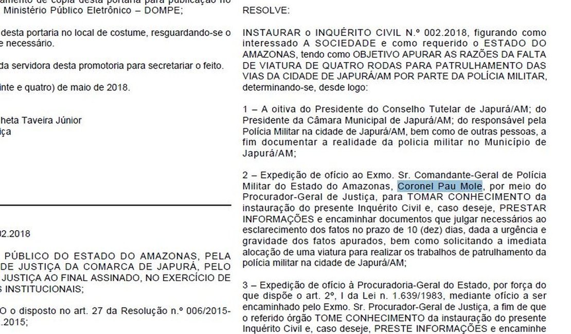 Comandante da PM é chamado de 'coronel pau mole' em Diário Oficial