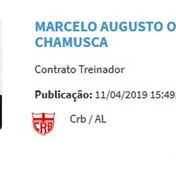 Marcelo Chamusca tem nome publicado no BID e confirma treinador do CRB no Clássico