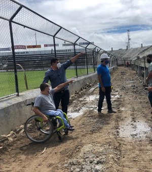 Comissão  visita obras no Estádio Municipal e constata falta de acessibilidade