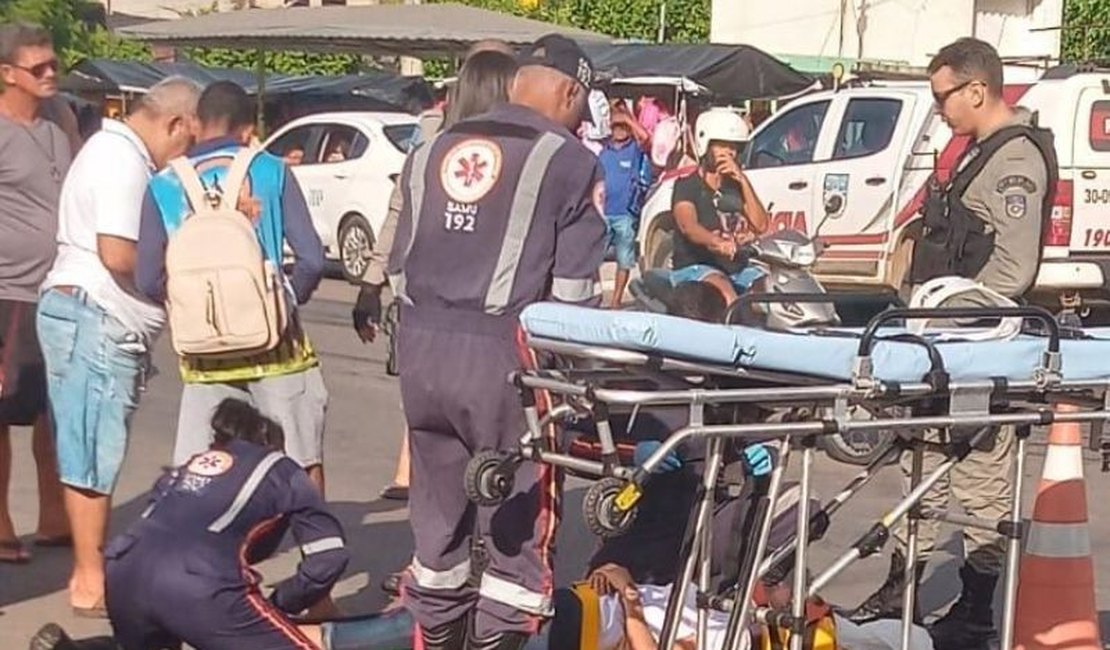 Duas pessoas ficam feridas em acidente de moto, em Delmiro Gouveia