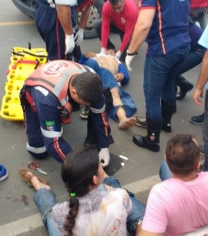 Colisão entre motos deixa três pessoas feridas em um dos acesso à Arapiraca