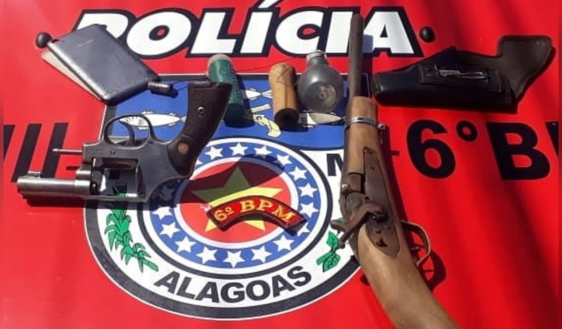 Homens são detidos com armas em Japaratinga