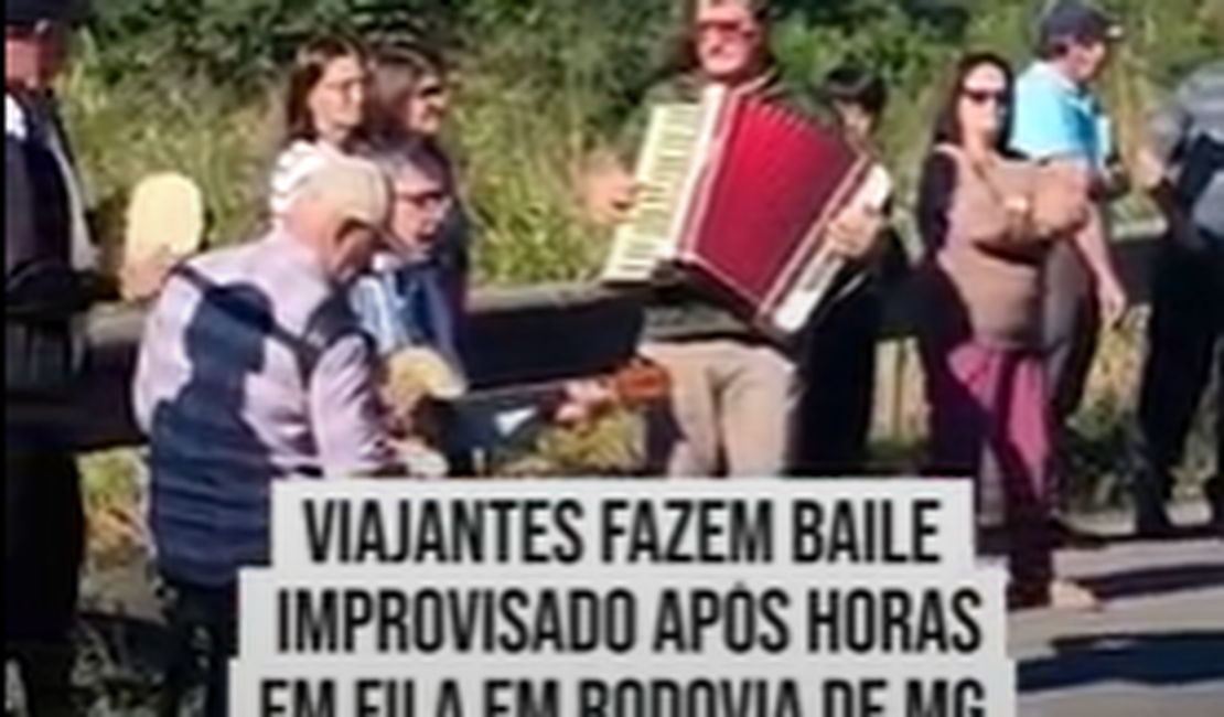 Viajantes fazem baile improvisado em meio a trânsito parado em MG