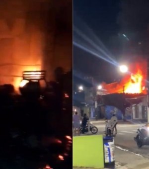 [Vídeo] Incêndio destrói loja de motos no município de São Miguel dos Campos