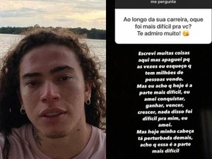 Whindersson avalia carreira e diz que 'cabeça está perturbada demais'