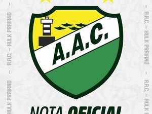 Coruripe emite nota explicando interrupção de jogo contra o CRB após apagão no Estádio Gerson Amaral