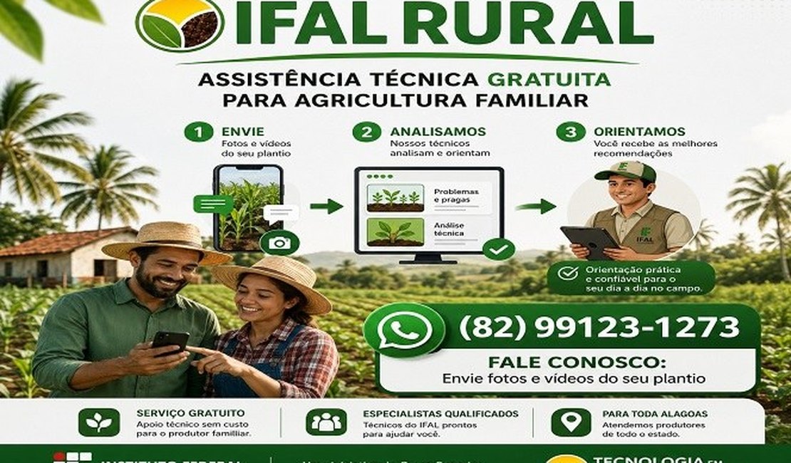 Ifal Maragogi oferece assistência técnica e gratuita aos produtores de Alagoas