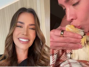 [Vídeo] Ex-BBB Adriana Sant’Anna viraliza ao dar beijos e mordidas em lagarto