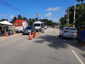 Ciclista fica ferido em acidente na Barra de Santo Antônio