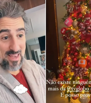 Marcos Mion 'rouba' decoração de Natal da Globo e leva para árvore em casa: 'Ficou lindo'
