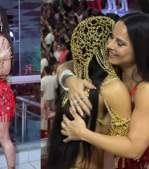 Mileide Mihaile realiza sonho ao sambar com Viviane Araújo