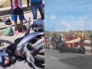 Acidente entre moto e caminhão deixa mulher morta Av. Josefa de Melo, em Maceió