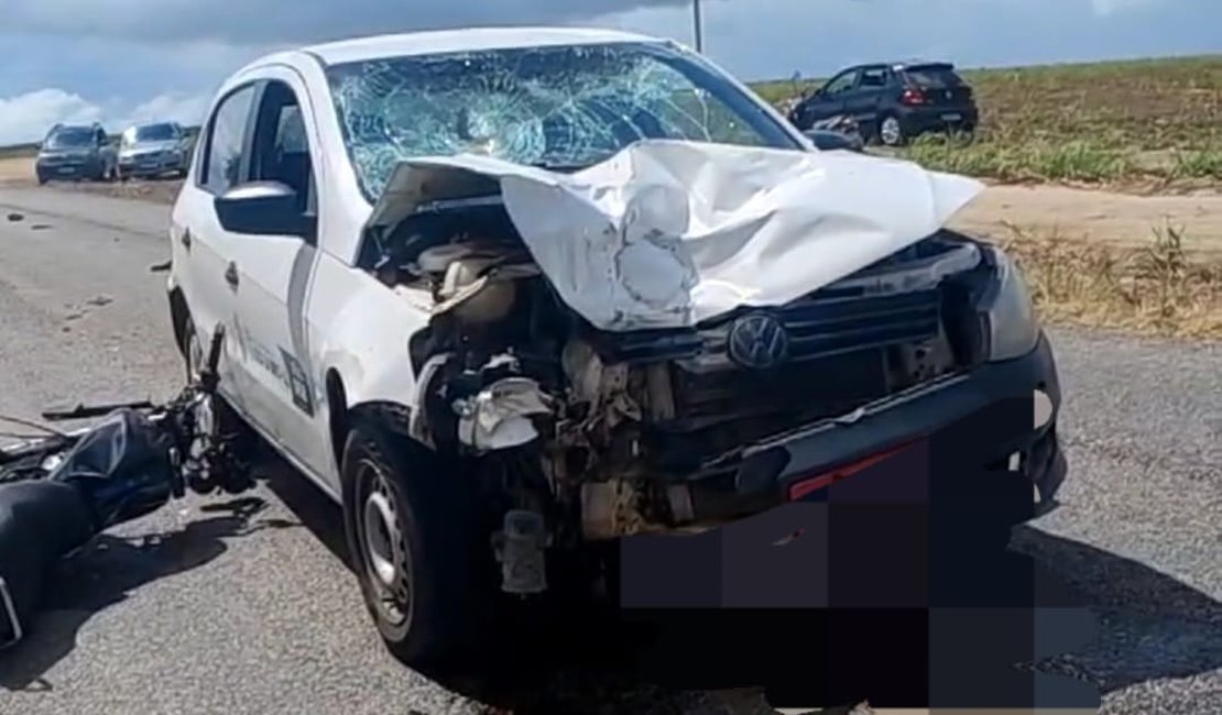 Motocicleta sem placa trafegava na contramão no momento de colisão fatal em Boca da Mata