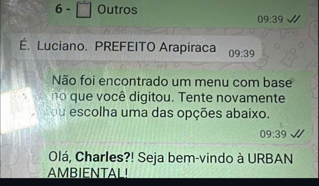 Prefeito de Arapiraca alerta sobre golpe com uso de sua imagem no WhatsApp
