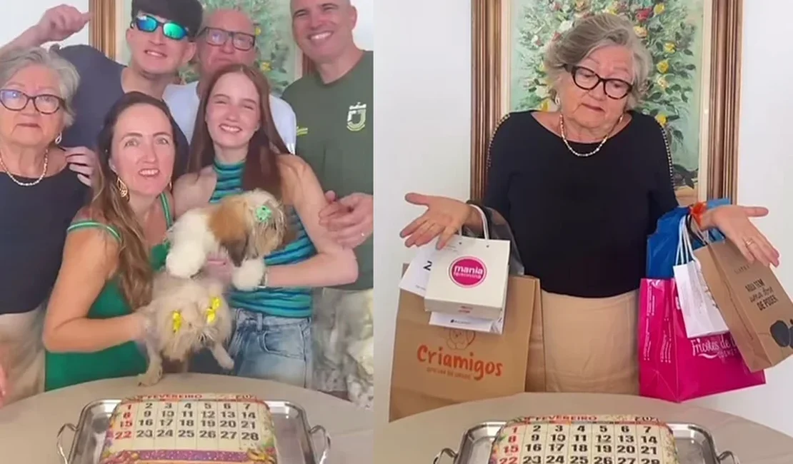 Família viraliza com “bolo-calendário” de fevereiro
