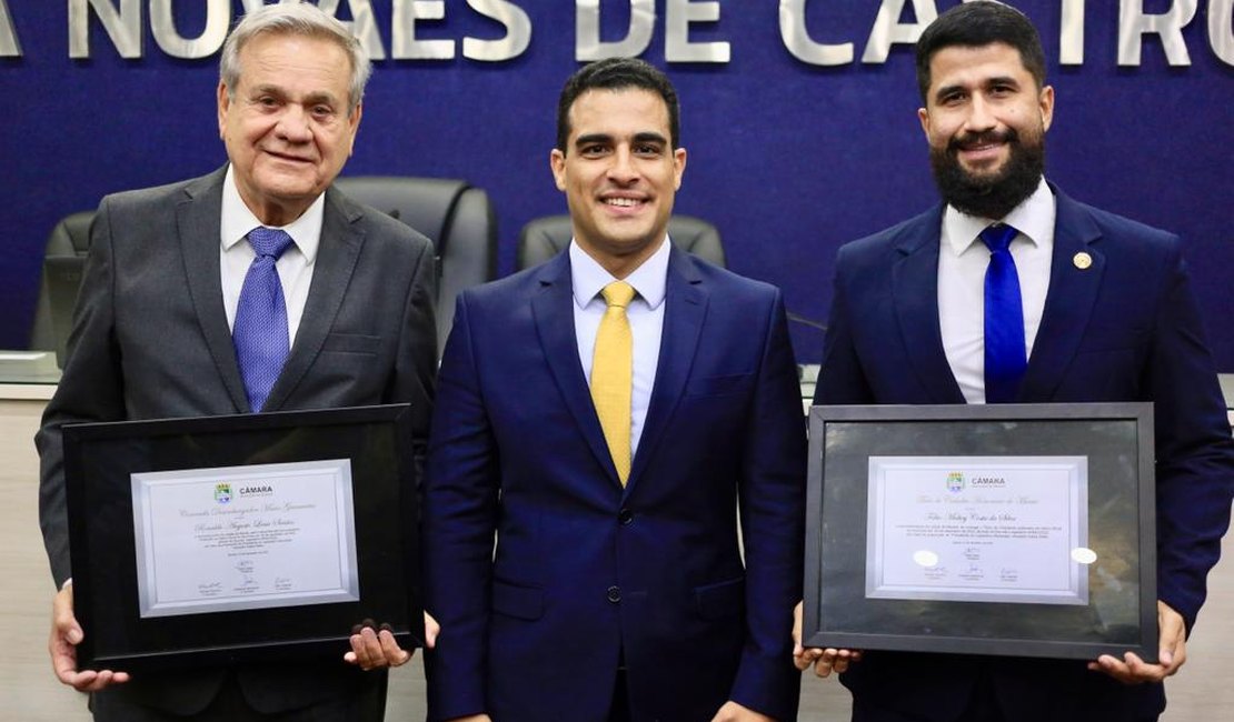 Câmara homenageia Ronaldo Lessa ao deixar vice-prefeitura e vereador Fábio Costa eleito deputado federal