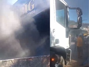 [Vídeo] Mercadinho pega fogo e incêndio é apagado por caminhão-pipa em Messias