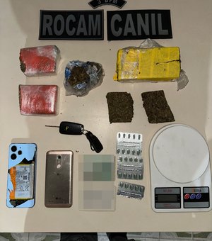 Polícia apreende 1,3 kg de maconha e 25 comprimidos em Limoeiro de Anadia