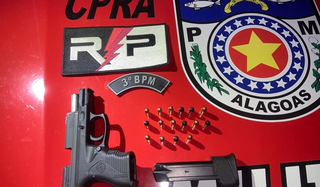 Homem é preso pelos crimes de porte ilegal de arma de fogo e violência doméstica em Arapiraca