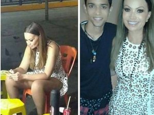 Fã fotografa Solange Almeida em barraca de cachorro-quente após show
