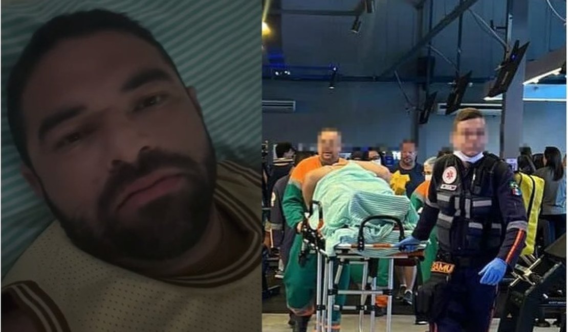 [Vídeo] Homem atingido por barra em academia de Maceió diz que escapou de fratura 'graças à musculatura'