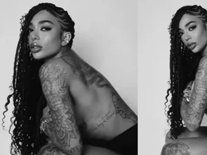 Irmã de Gabigol posa de topless e calcinha em ensaio sensual