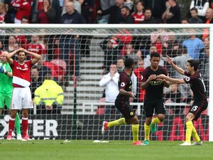 Recuperado de fratura, Gabriel Jesus vibra com gol marcado no campeonato Inglês