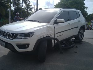 Colisão lateral deixa motoqueiro ferido em Maragogi