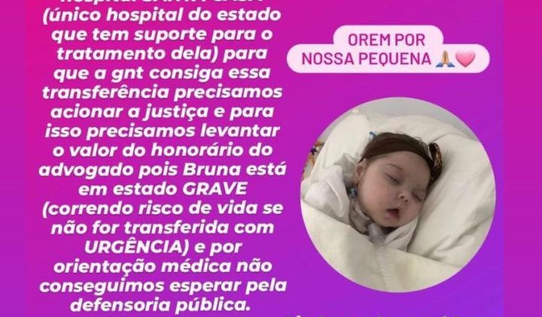 Família de Igaci pede ajuda para internar urgentemente bebê cardiopata