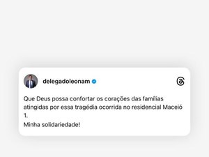 Deputado Leonam apresenta votos de pesar pela morte de três pessoas em virtude de desabamento