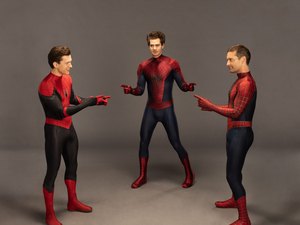 Tom Holland, Andrew Garfield e Tobey Maguire recriam famoso meme do Homem-Aranha