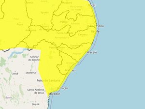 Inmet emite  alerta de chuvas fortes para todo estado de Alagoas