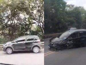 [Vídeo] Colisão entre carros deixa um pessoa ferida na BR-316, em Satuba