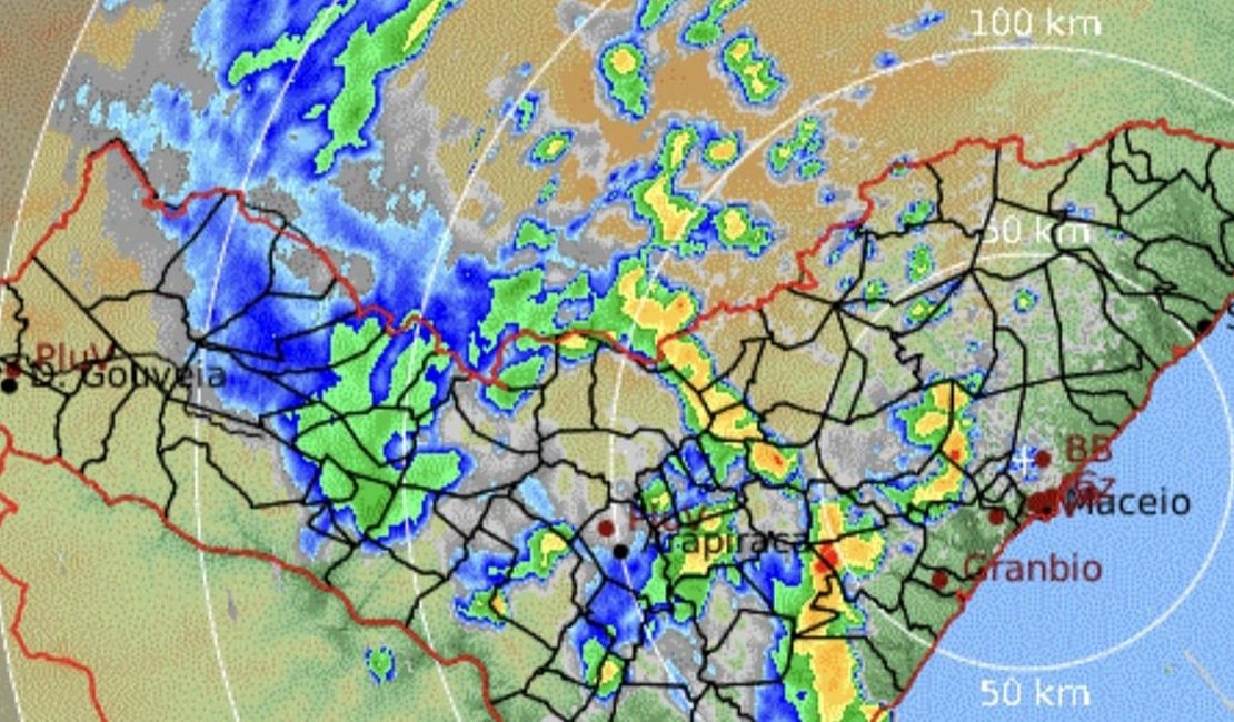 Semarh renova alerta de chuvas intensas para o interior de Alagoas até quarta-feira (4)
